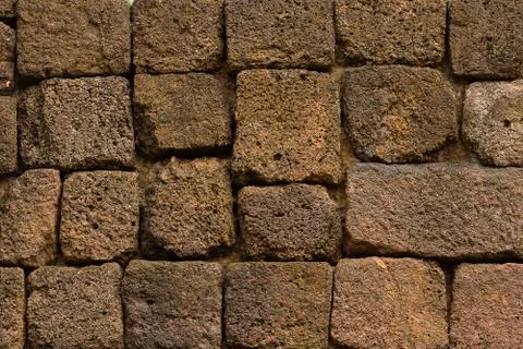 Laterite wall, pavement Stock Photos