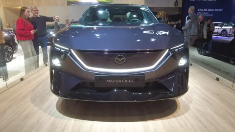 Latest all new mazda cx 6e making world premiere 2026 brussels motor show Stock Footage 328206798