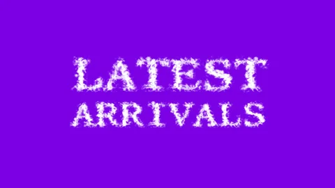Latest Arrivals cloud text effect violet isolated background Stock Footage 139639659
