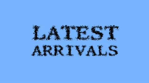 Latest Arrivals smoke text effect sky isolated background Stock Footage 139627522