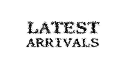 Latest Arrivals smoke text effect white isolated background Stock-Footage 139627533