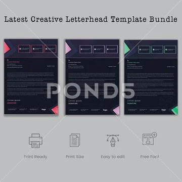 Latest Creative Letterhead template Bundle design Stock-Illustration