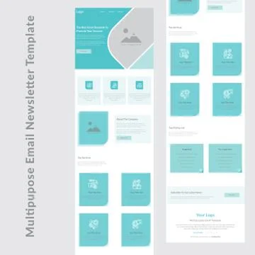 Latest creative multipurpose business email newsletter template Stock Illustration