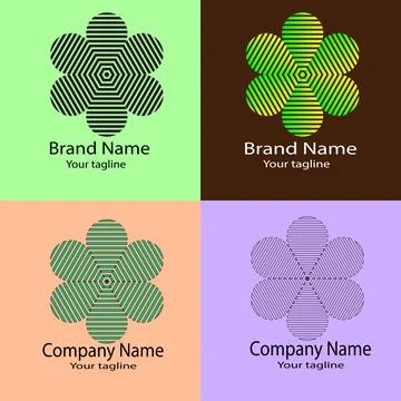 Latest Geometric Blossom Pattern Logo Design Stock Illustration