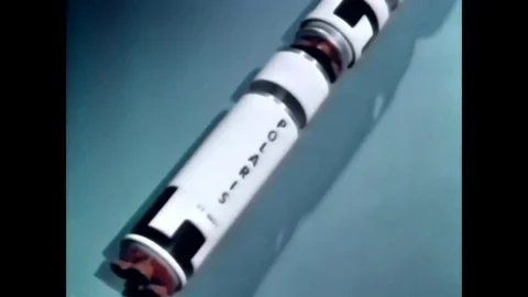 The latest innovation in the Polaris Programme, the Poseidon Missile, holds Stock-Footage 83139472