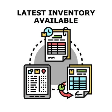 Latest inventory available update management system Stock Illustration