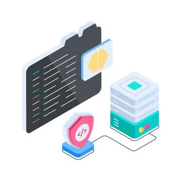 Latest isometric illustration of cloud security and network data protection. 스톡 일러스트