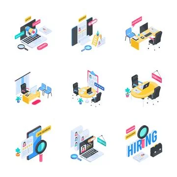Latest isometric illustration featuring software development workspace for Illustrazione stock
