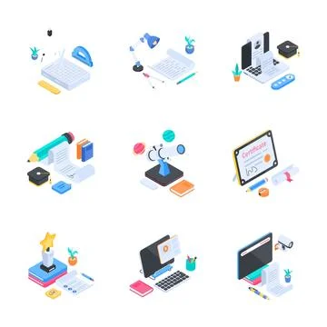 Latest isometric illustration featuring software development workspace for イラスト素材