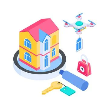 Latest isometric illustration of quantum computing showing futuristic technology Stock Illustration