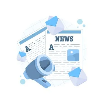 Latest news vector featuring breaking news, headlines, journalism Stock Illustration