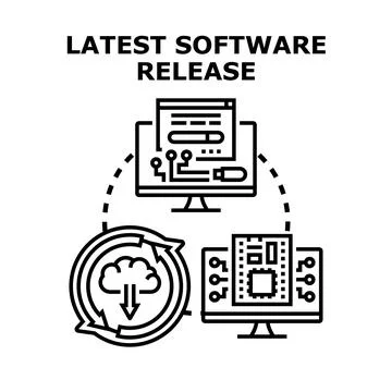 Latest software release development and update concept Stock Illustration