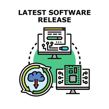 Latest software release development and update concept Stock Illustration