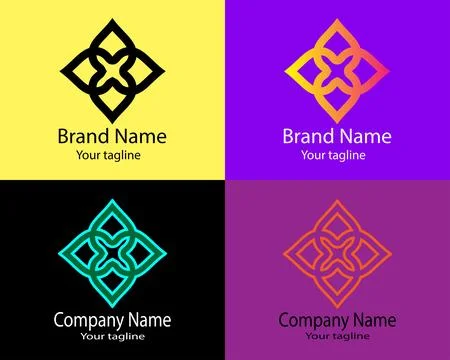 Latest Unique Geometric Harmony Logo Design Stock Illustration