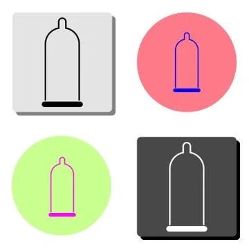 Latex condom. flat vector icon Stock Illustration