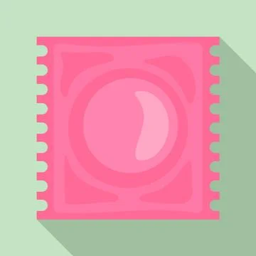 Latex condom icon, flat style Stock-Illustration