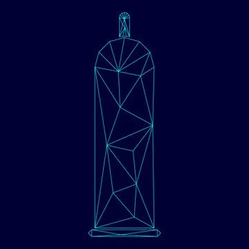 Latex condom low poly triangulation triangulated polygonal electric cyan blue Stock Illustration