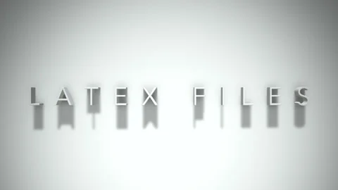 Latex files 3D title animation with shadows on a white background Stock Footage 297801948