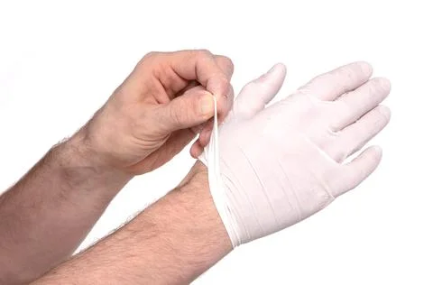 Latex glove isolated on white background Stock Photos