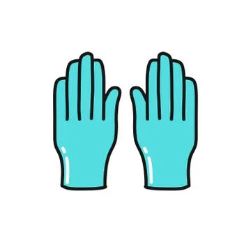 Latex gloves doodle icon, vector illustration Stock Illustration