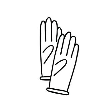 Latex gloves doodle icon, vector illustration Stock Illustration