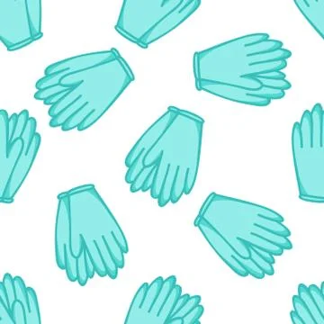 Latex gloves seamless doodle pattern, vector illustration Stock Illustration