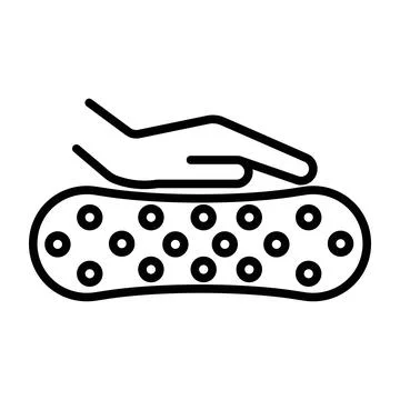 Latex mattress material icon linear logo mark in black and white Illustrazione stock