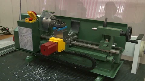 Lathe begins to work Stock Footage 61750548