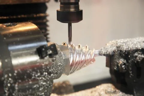 Lathe, cnc milling machine 스톡 사진