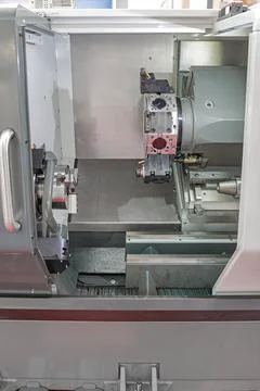 Lathe Cnc Open Machine Stockfoto's
