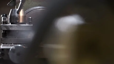 Lathe. cutting metal Stock Footage 71506762
