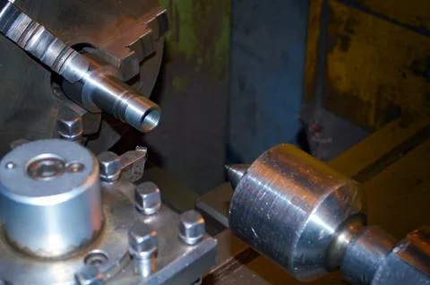 Lathe, cutting tool Stock Photos