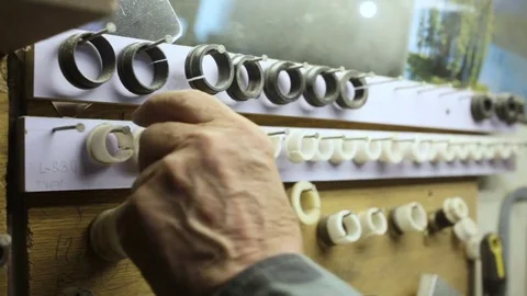 Lathe. Detail setting Stock Footage 76444577