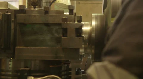 Lathe in a factory Stock Footage 33402746