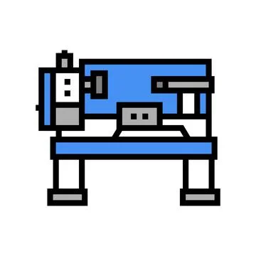 Lathe machine color icon vector illustration Stock Illustration