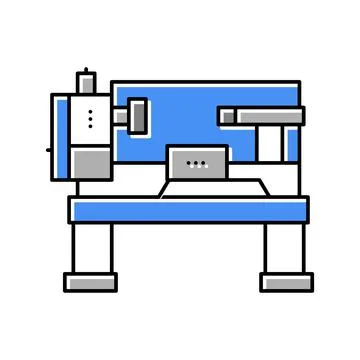 Lathe machine color icon vector illustration Stock Illustration