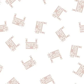 Lathe machine glyph seamless pattern Stock Illustration