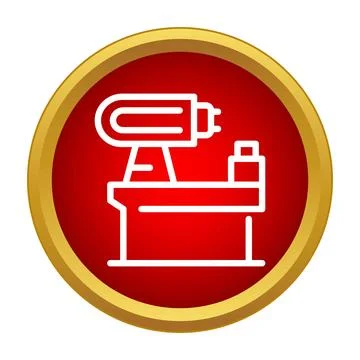 Lathe machine icon representing woodworking tool technology イラスト素材
