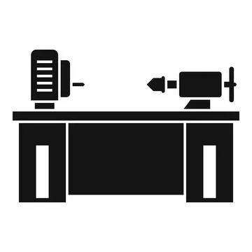 Lathe machine icon, simple style Stock Illustration