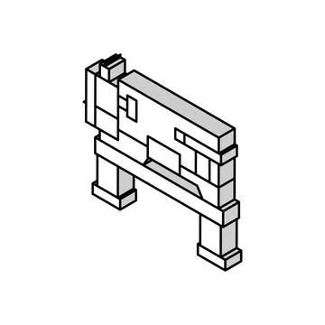 Lathe machine isometric icon vector illustration Stock Illustration