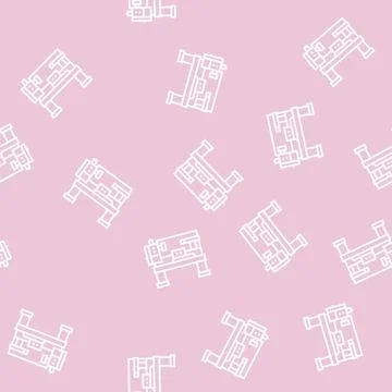 Lathe machine line seamless pattern Illustrazione stock