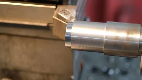 Lathe Machine Operation: Turning Metal Rod Video stock 339241600