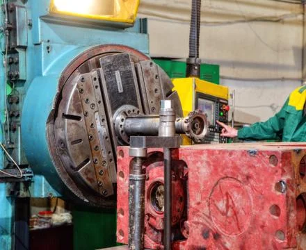 Lathe machine 스톡 사진