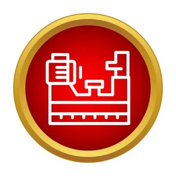 Lathe machine production engineering industry manufacturing icon Stock Illustration