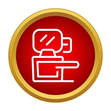 Lathe machine production process line icon concept Illustrazione stock