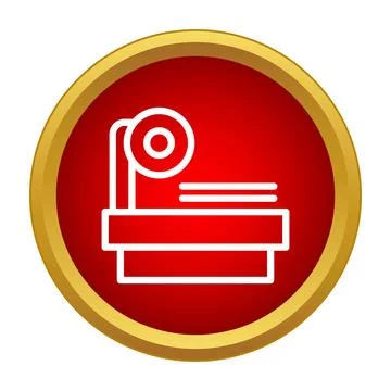 Lathe machine production workshop icon symbol engineering Stock Illustration