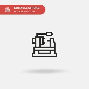 Lathe Machine Simple vector icon. Illustration symbol design template for web Stock Illustration