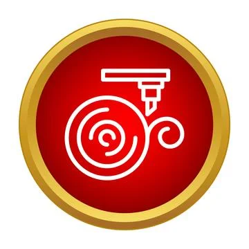 Lathe machine tool cutting metal chip icon Stock Illustration