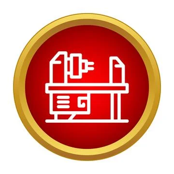 Lathe machine tool icon representing manufacturing and industry イラスト素材