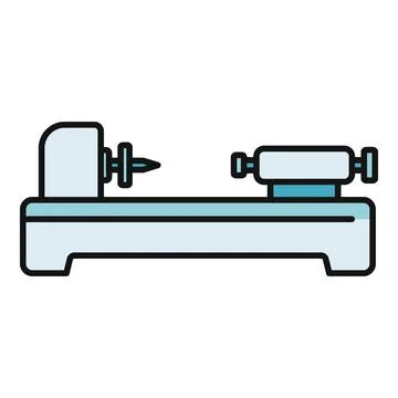 Lathe machine tool for industrial turning processes Illustrazione stock